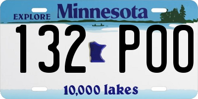 MN license plate 132POO