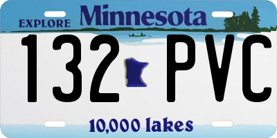 MN license plate 132PVC