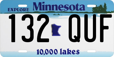 MN license plate 132QUF