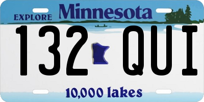 MN license plate 132QUI