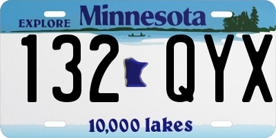MN license plate 132QYX