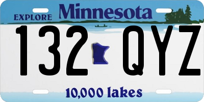 MN license plate 132QYZ
