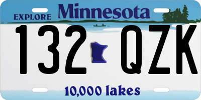 MN license plate 132QZK