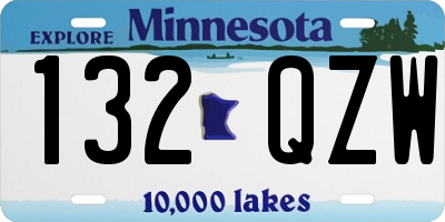 MN license plate 132QZW