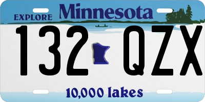 MN license plate 132QZX