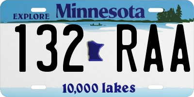 MN license plate 132RAA