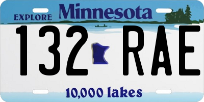 MN license plate 132RAE
