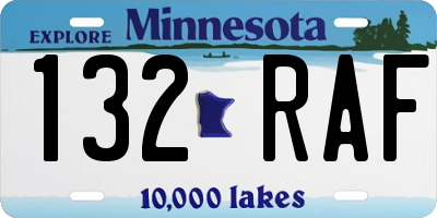 MN license plate 132RAF