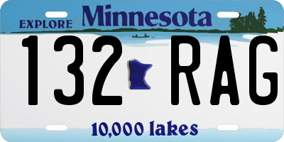 MN license plate 132RAG