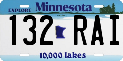 MN license plate 132RAI