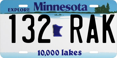 MN license plate 132RAK
