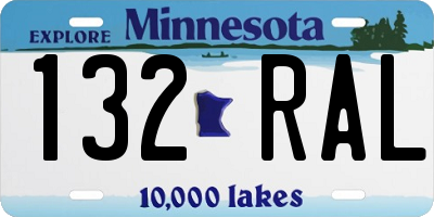 MN license plate 132RAL