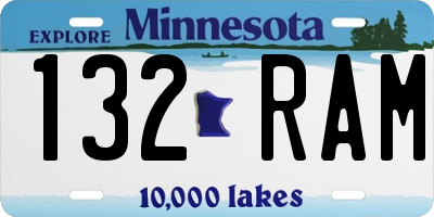 MN license plate 132RAM