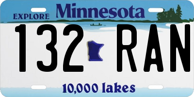MN license plate 132RAN
