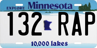 MN license plate 132RAP