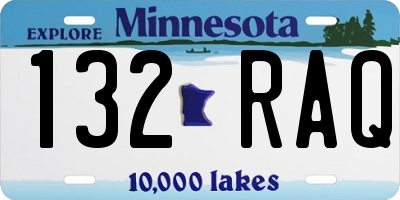 MN license plate 132RAQ