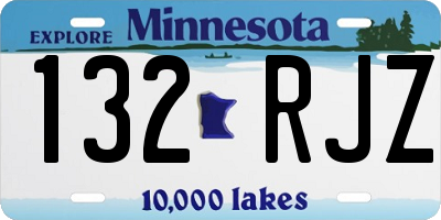 MN license plate 132RJZ