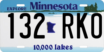 MN license plate 132RKO