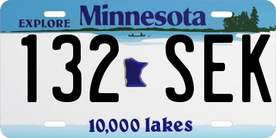 MN license plate 132SEK