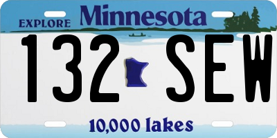 MN license plate 132SEW