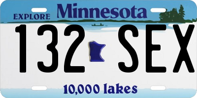 MN license plate 132SEX