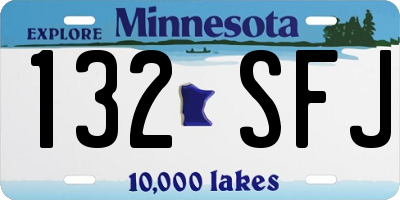 MN license plate 132SFJ