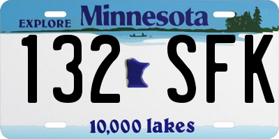 MN license plate 132SFK