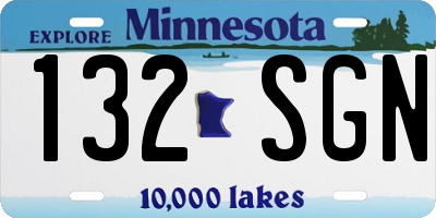 MN license plate 132SGN