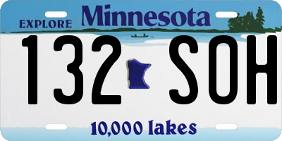 MN license plate 132SOH