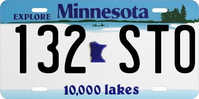 MN license plate 132STO