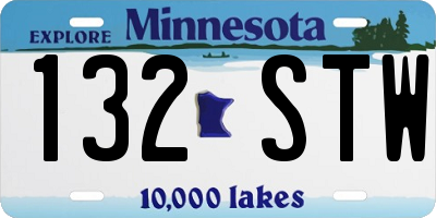 MN license plate 132STW