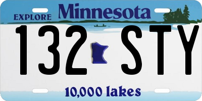 MN license plate 132STY