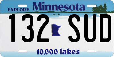 MN license plate 132SUD