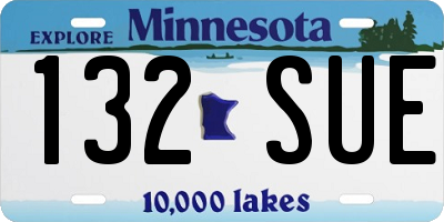 MN license plate 132SUE