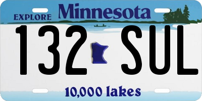 MN license plate 132SUL