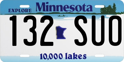 MN license plate 132SUO