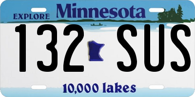 MN license plate 132SUS