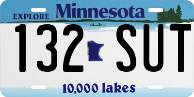 MN license plate 132SUT