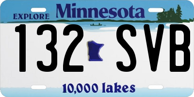 MN license plate 132SVB