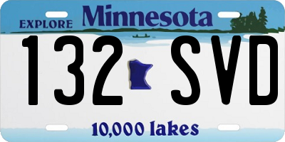 MN license plate 132SVD
