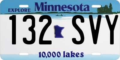MN license plate 132SVY