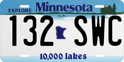 MN license plate 132SWC