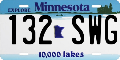 MN license plate 132SWG