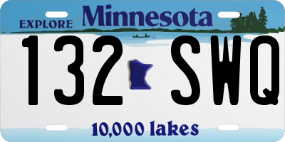 MN license plate 132SWQ