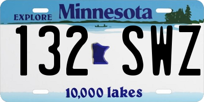 MN license plate 132SWZ