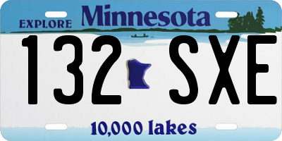 MN license plate 132SXE