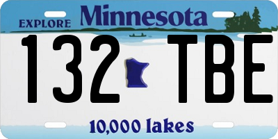 MN license plate 132TBE