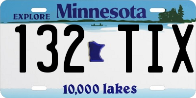MN license plate 132TIX