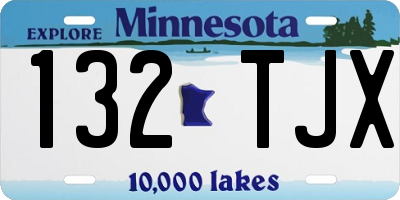 MN license plate 132TJX