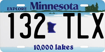 MN license plate 132TLX